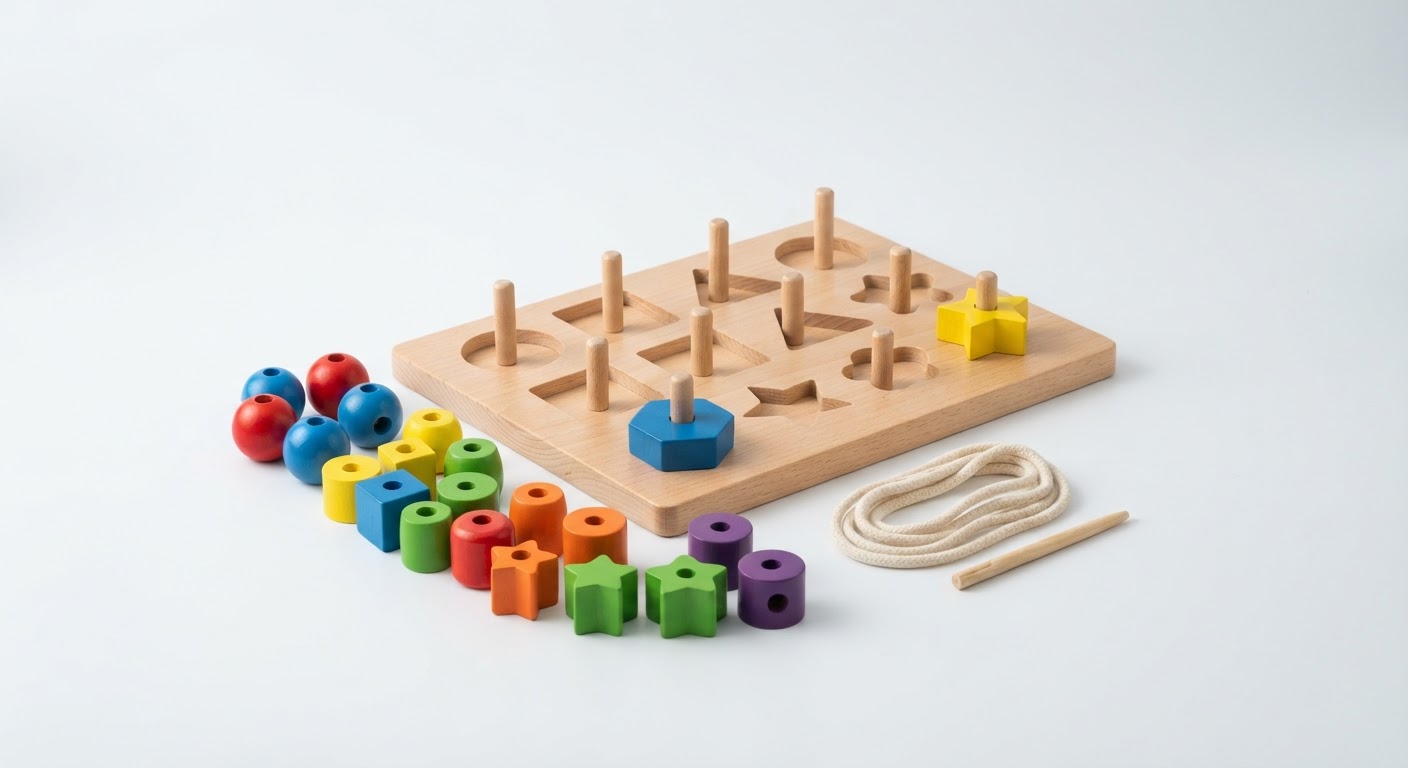 EDUTARA Fine Motor Beads & Puzzle Kit